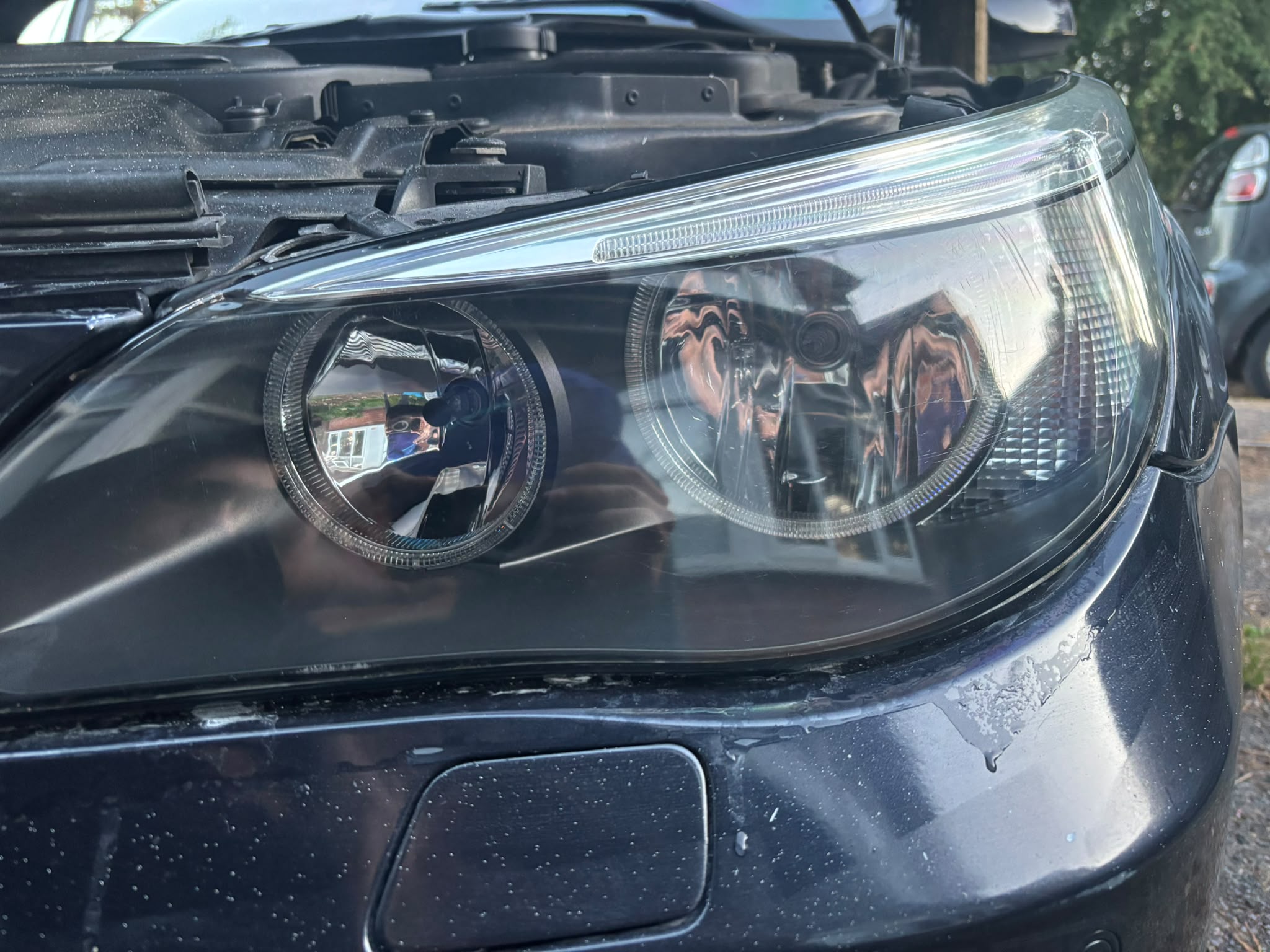 Headlight after restoration — crystal clear